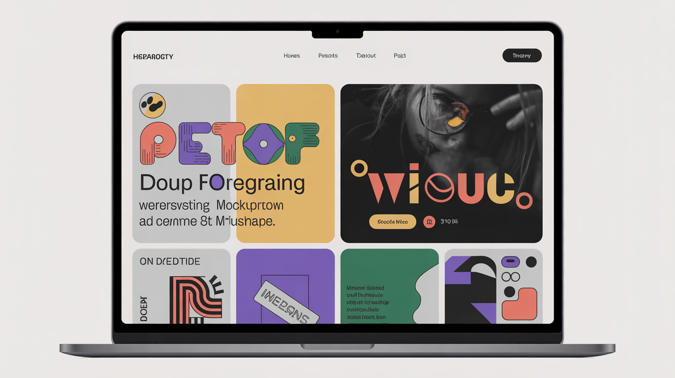 Kreatives Portfolio-Website mit farbenfrohem Design