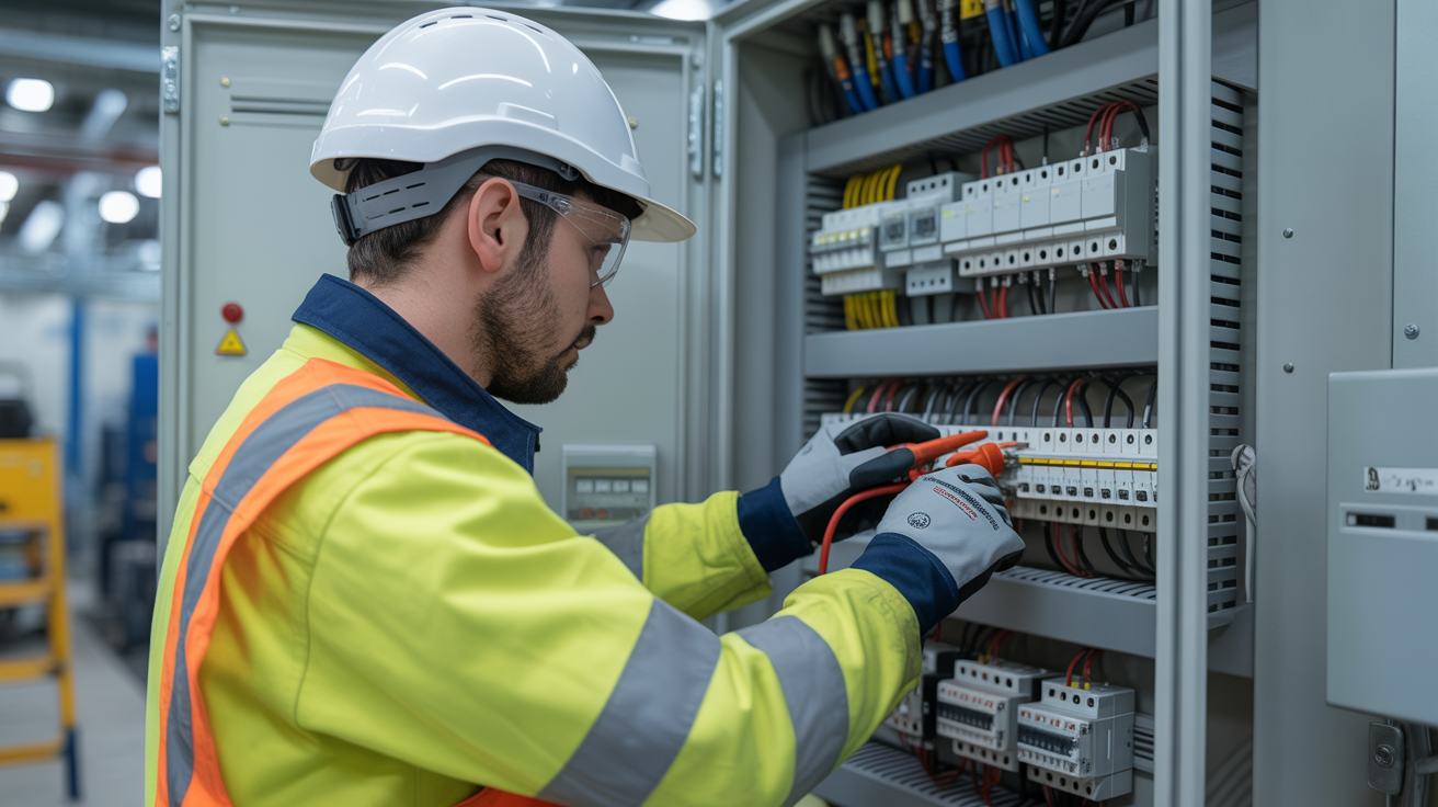 Électricien professionnel au travail
