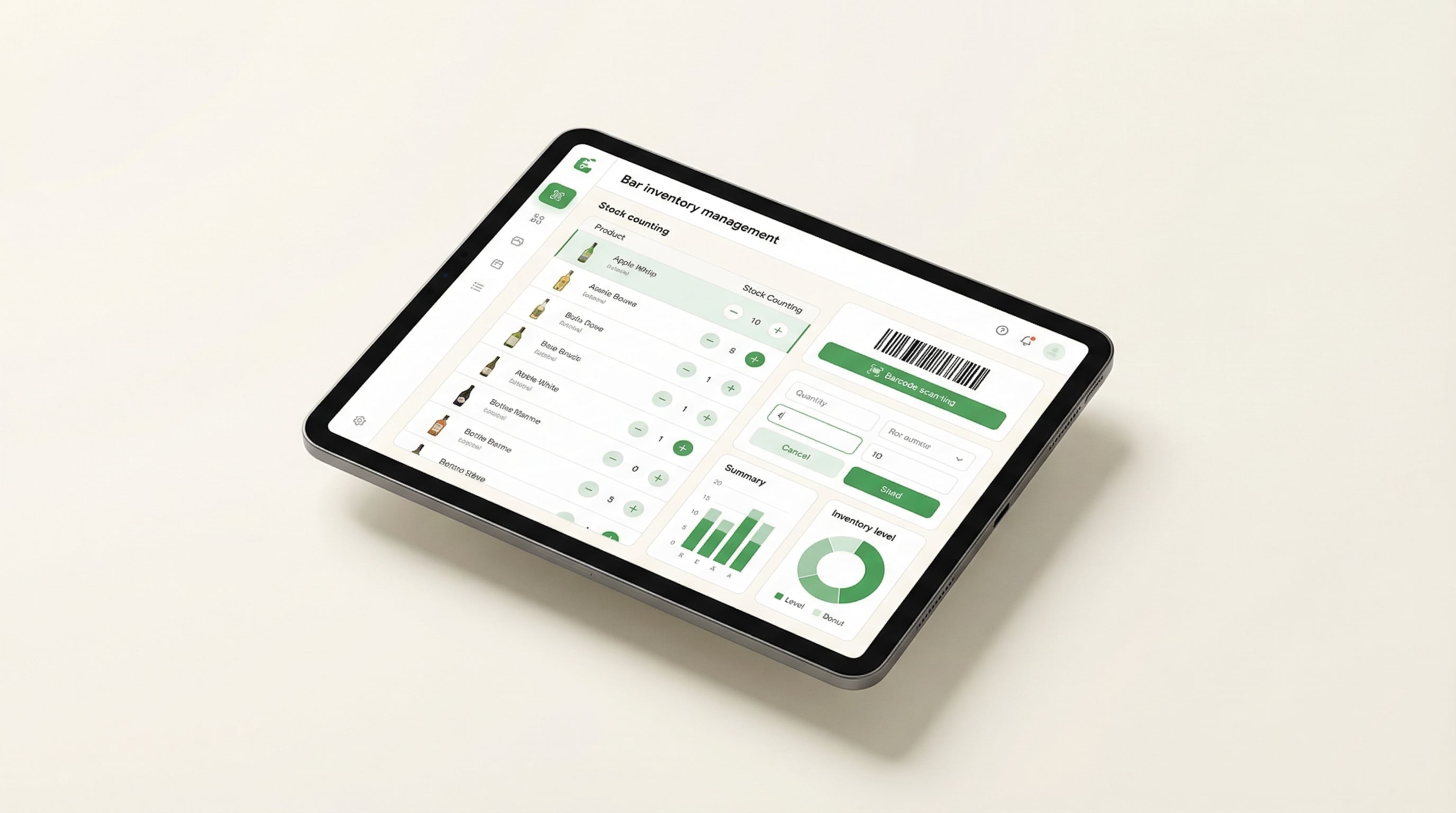 Bar-Inventur – Screenshot