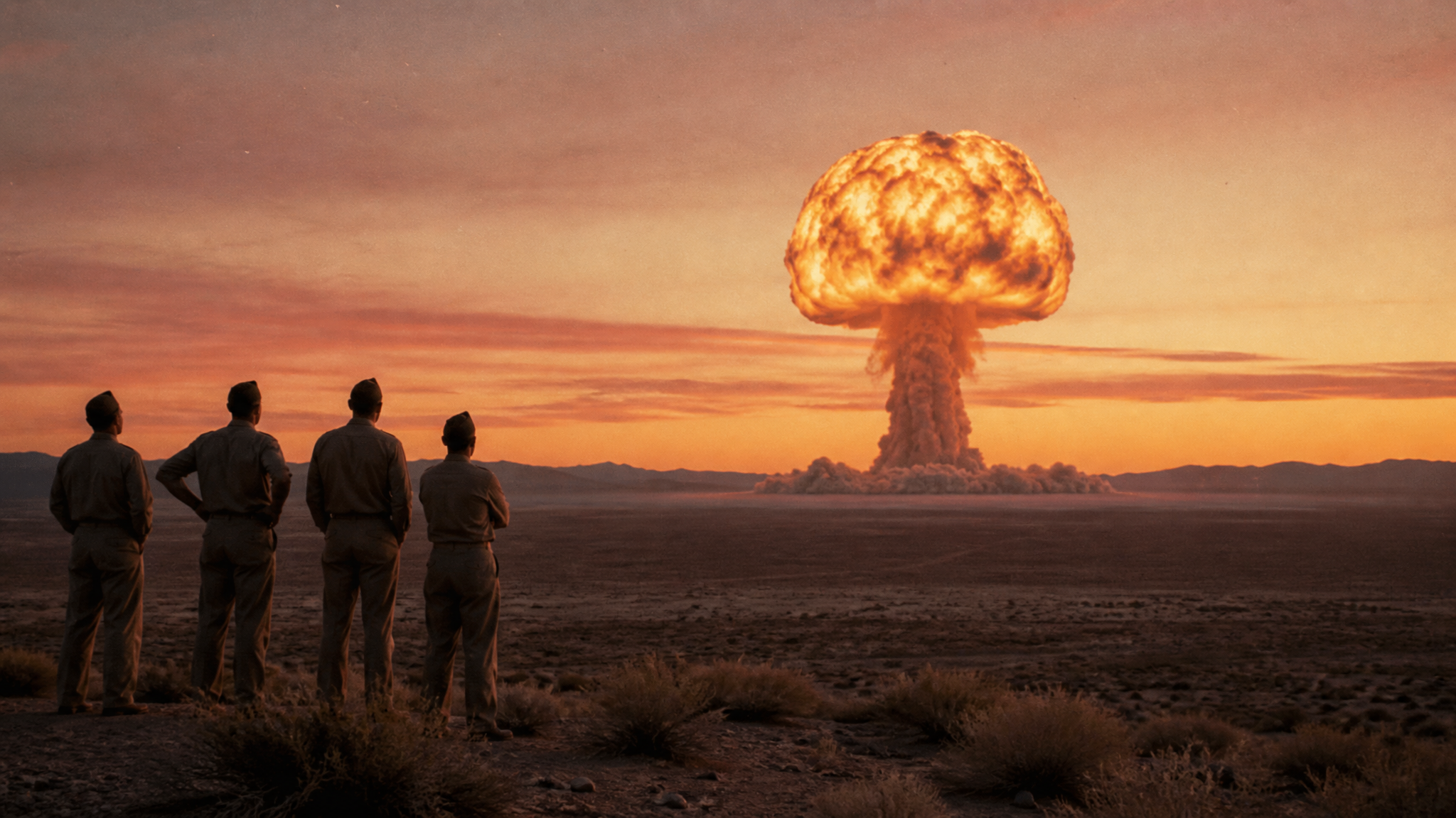Nuclear mushroom cloud from atmospheric weapons testing