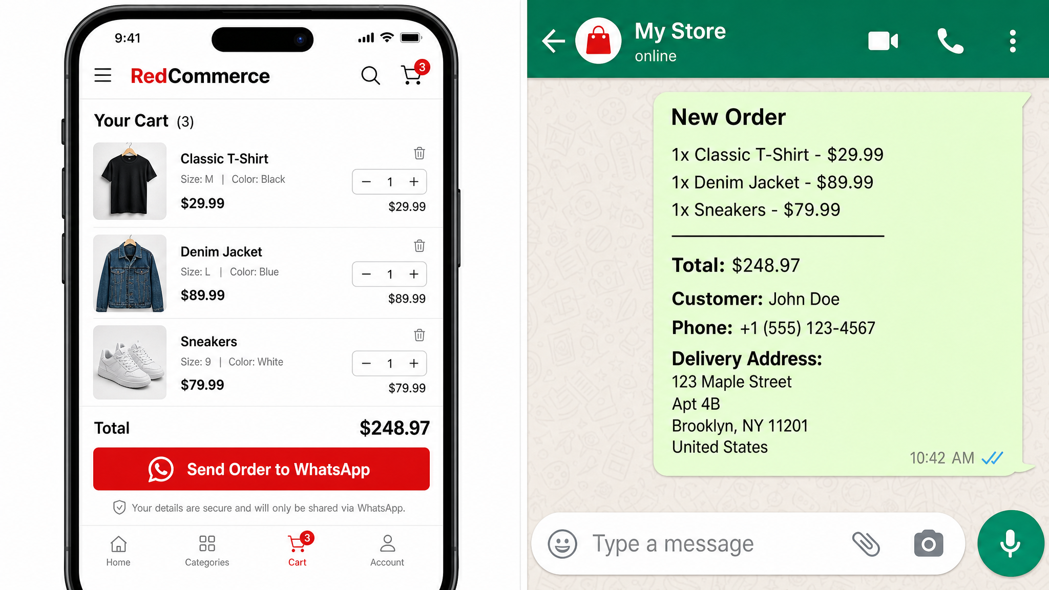 Flujo de integración con WhatsApp para compartir catálogo y recibir pedidos