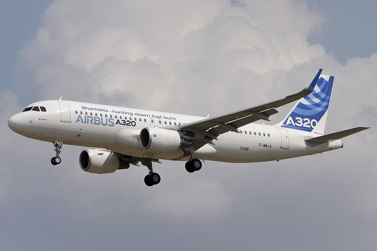 Airbus A320 aircraft in flight
