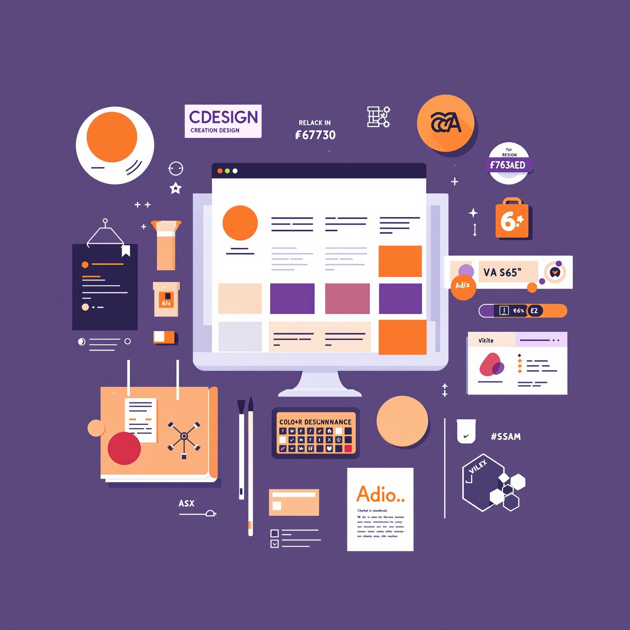 Brand Identity & UX Design Systems illustration