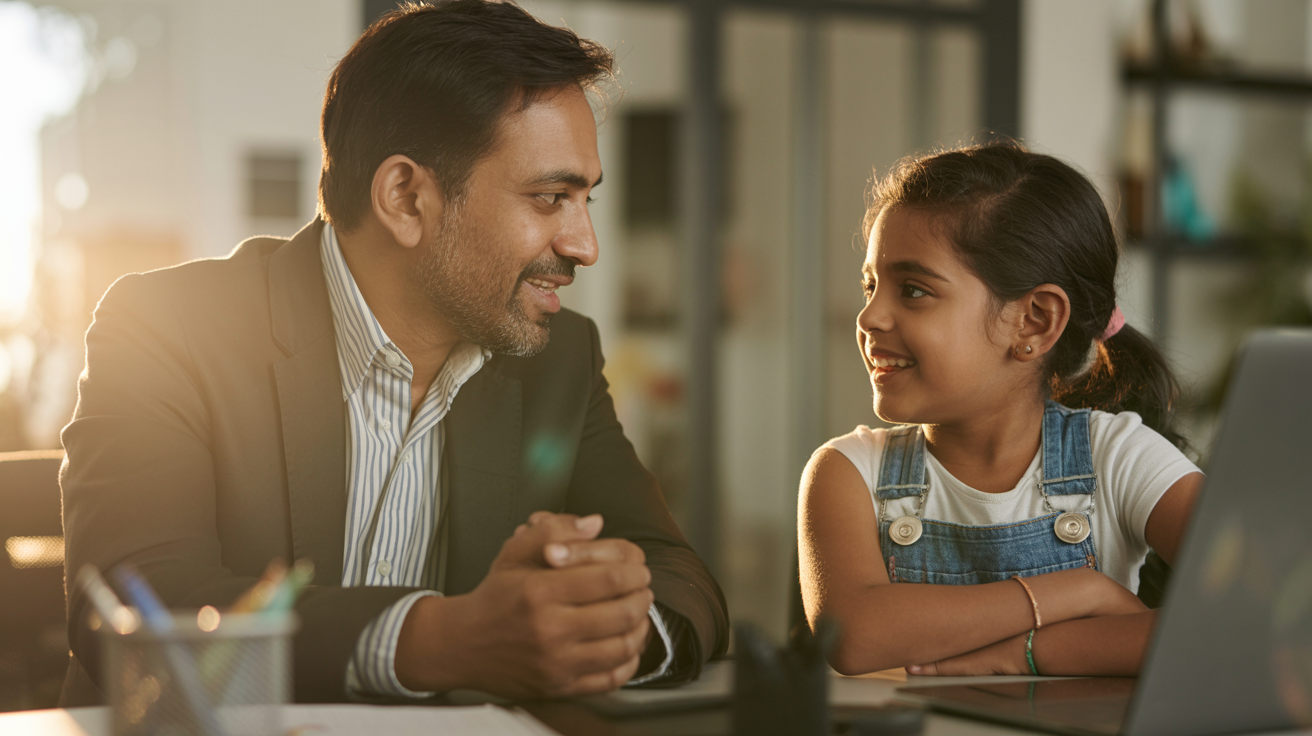 Rajesh Patil and his daughter Aashna having the meaningful conversation that inspired WalkinHire