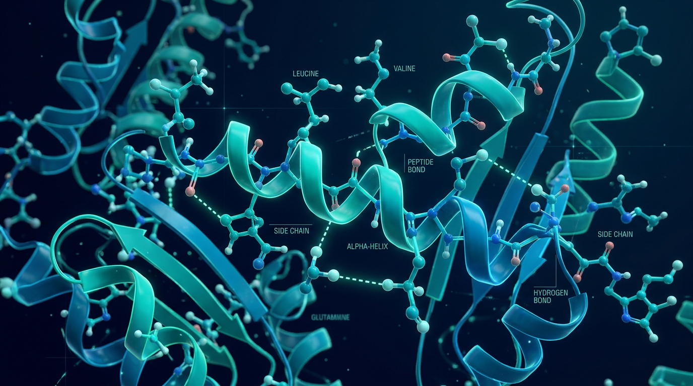Molecular peptide chain visualization