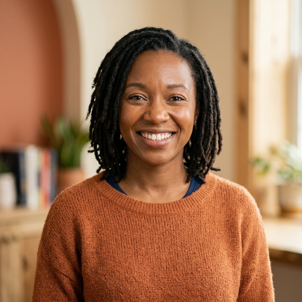Portrait of Amara Okafor, Family Education Specialist