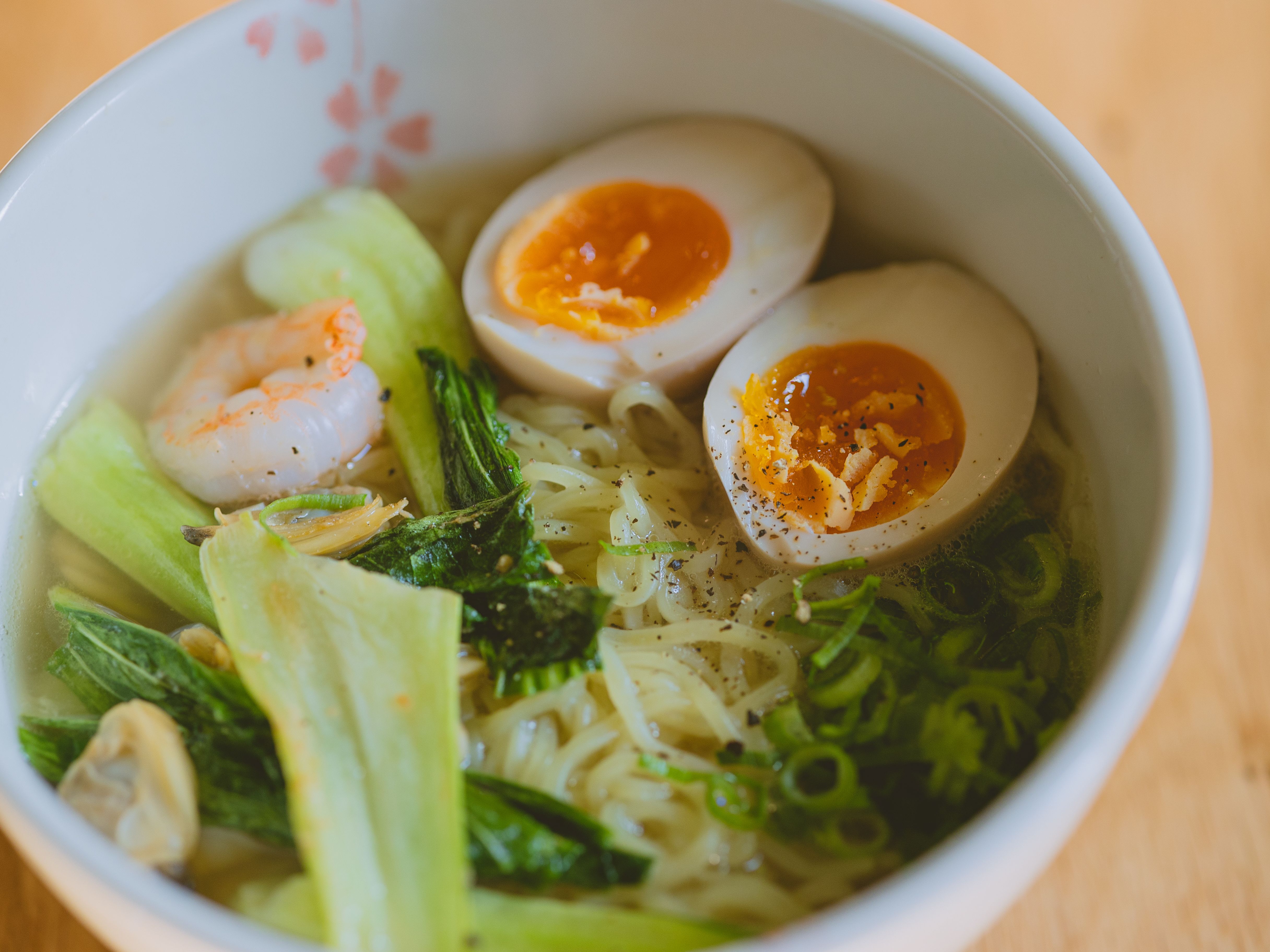 Student Ramen Upgrade with Egg & Greens