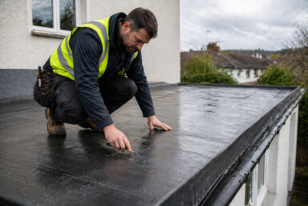 Professional roof maintenance inspection