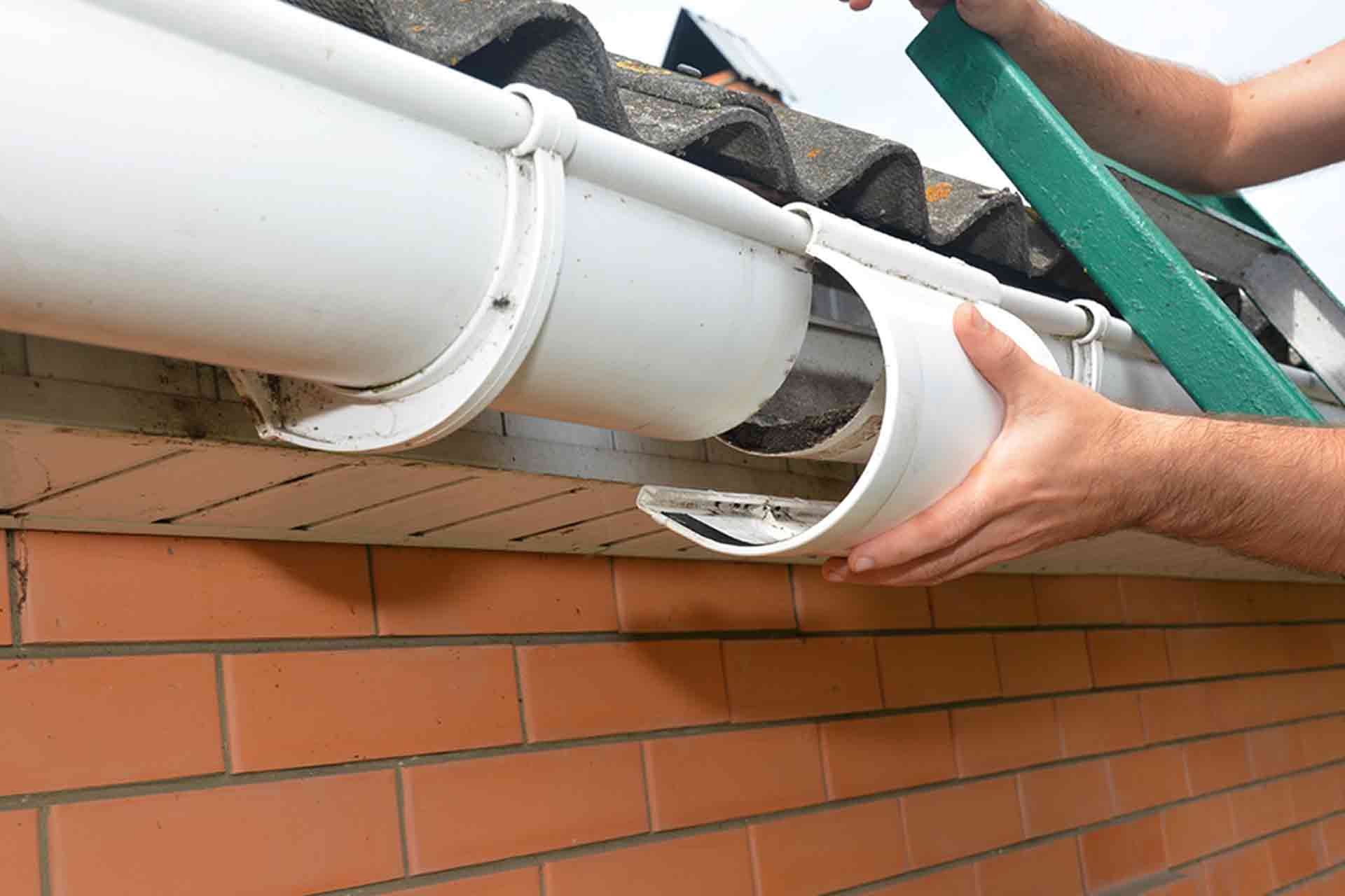 New guttering system installation on UK house