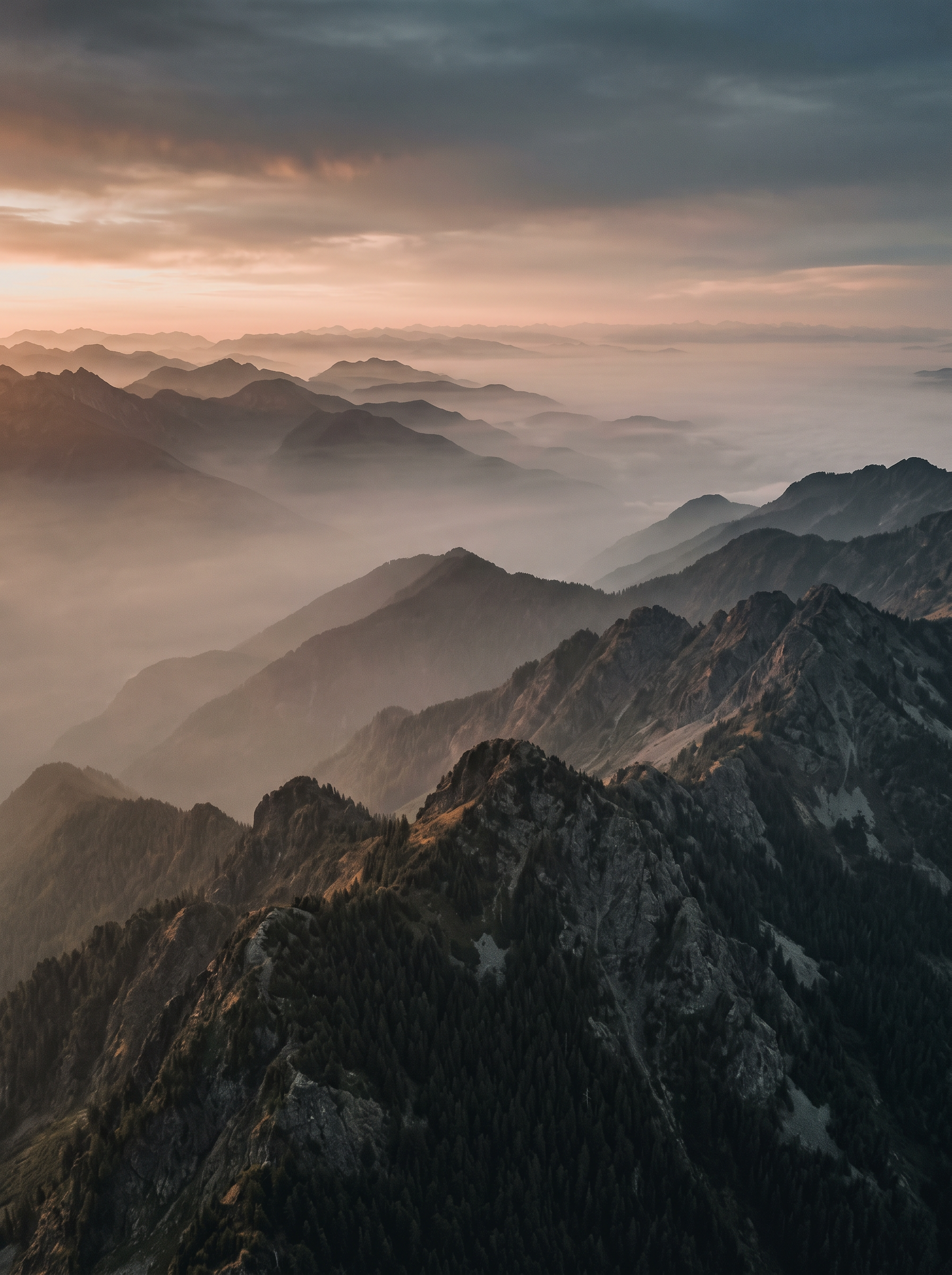 Bergpanorama im Morgenlicht