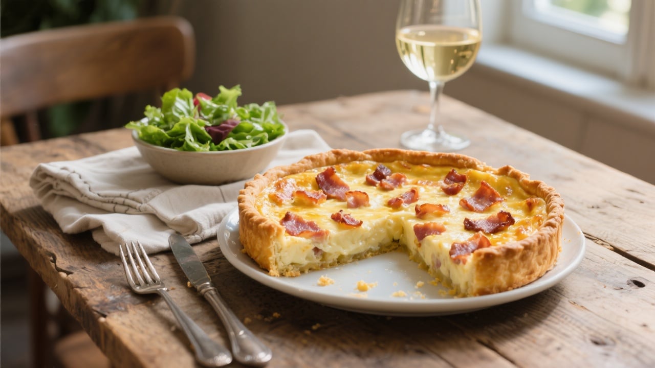 Quiche Lorraine Maison 5 Quiche lorraine maison traditionnelle avec garniture crémeuse aux lardons