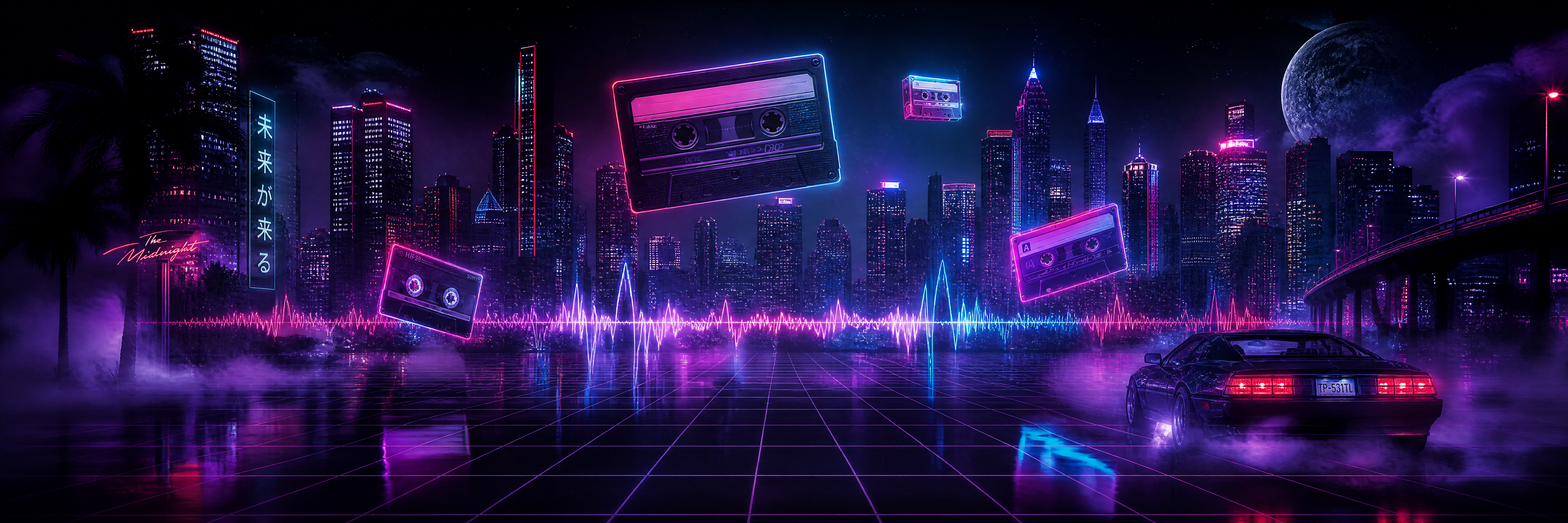Panorámica retro synthwave