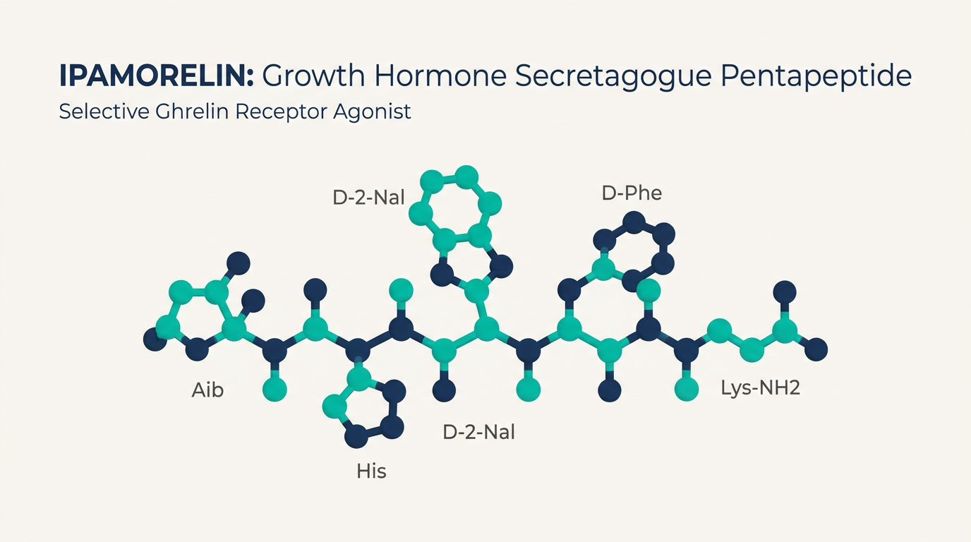 Molecular structure illustration of Ipamorelin