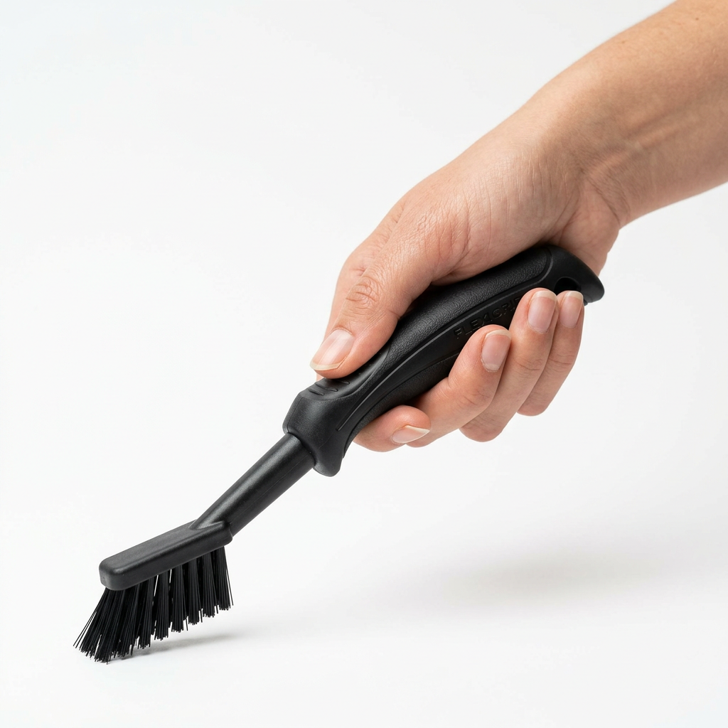 Hand holding the crevice tool showing the ergonomic grip