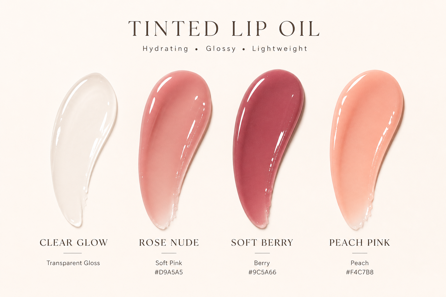 Shade swatches on different skin tones