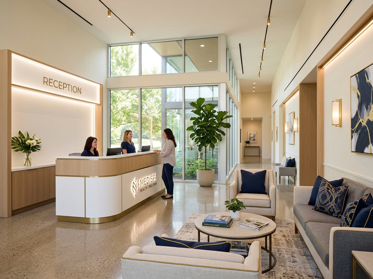 Modern upscale medical office lobby