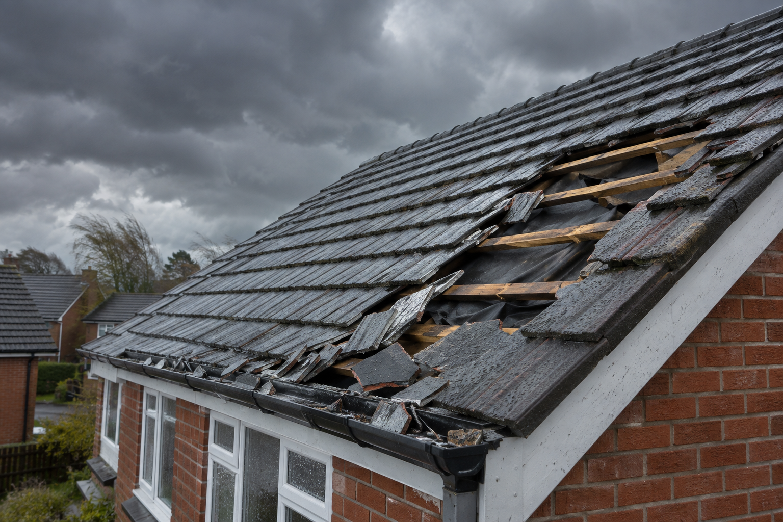 Emergency Roofing – example work on a UK property, photo 2