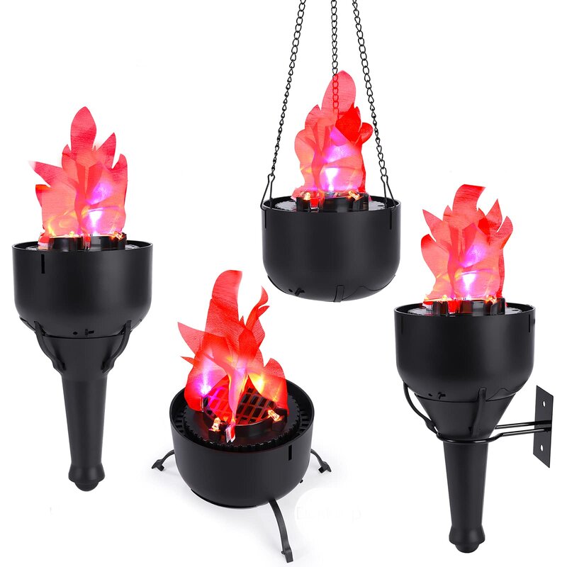 Geometric Tabletop Flame Lamp