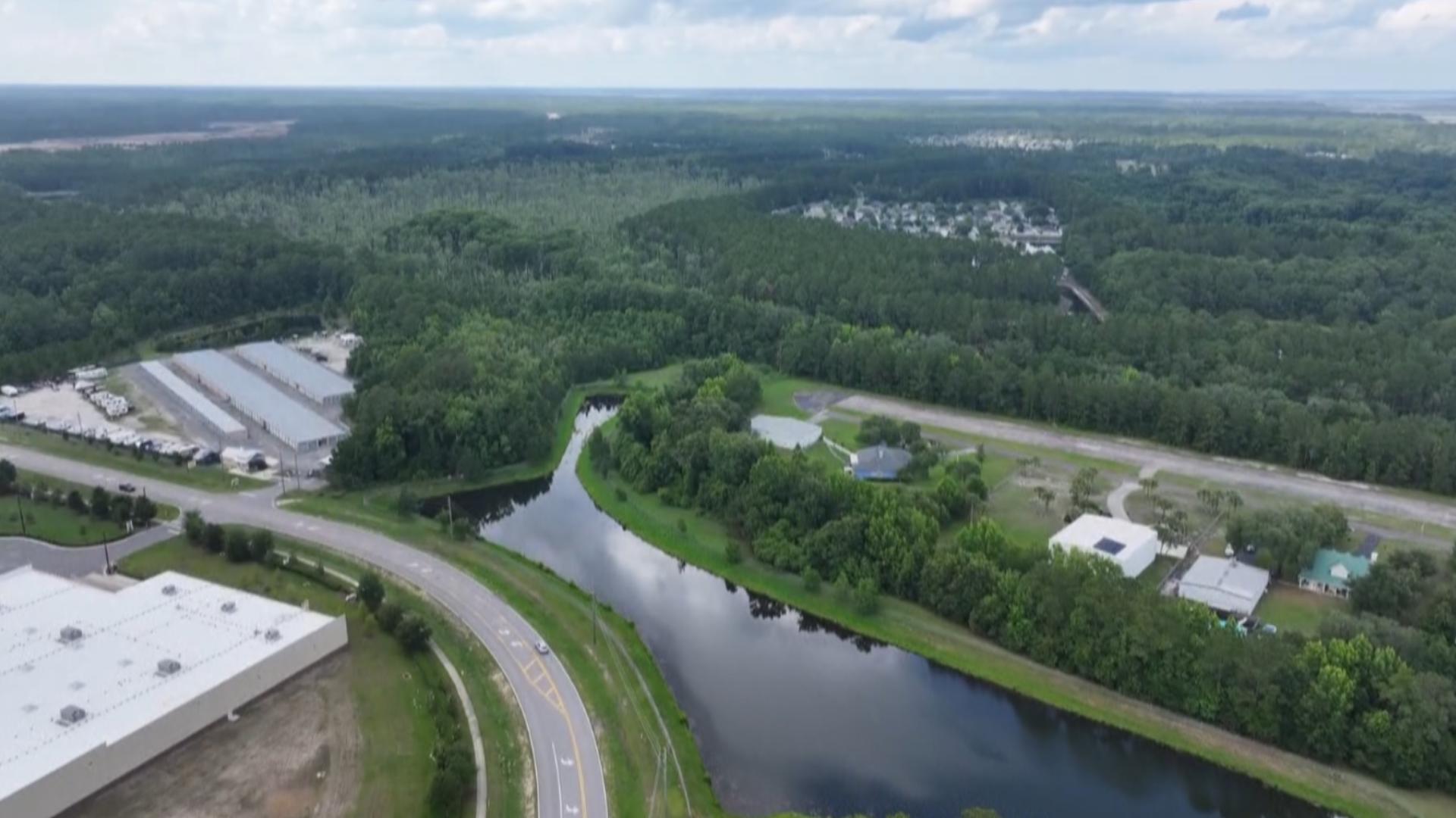 Hogpen Creek sediment buildup showing severe shoaling