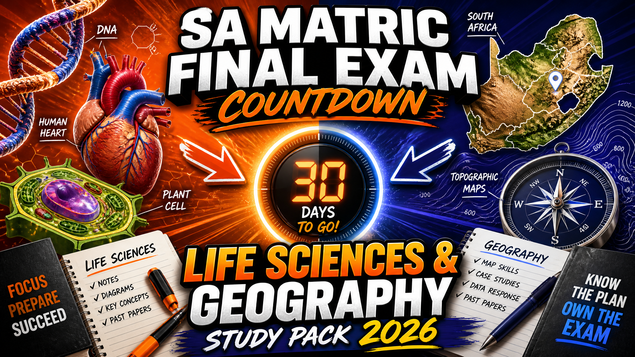 SA Matric Final Exam Countdown: Life Sciences & Geography Study Pack 2026