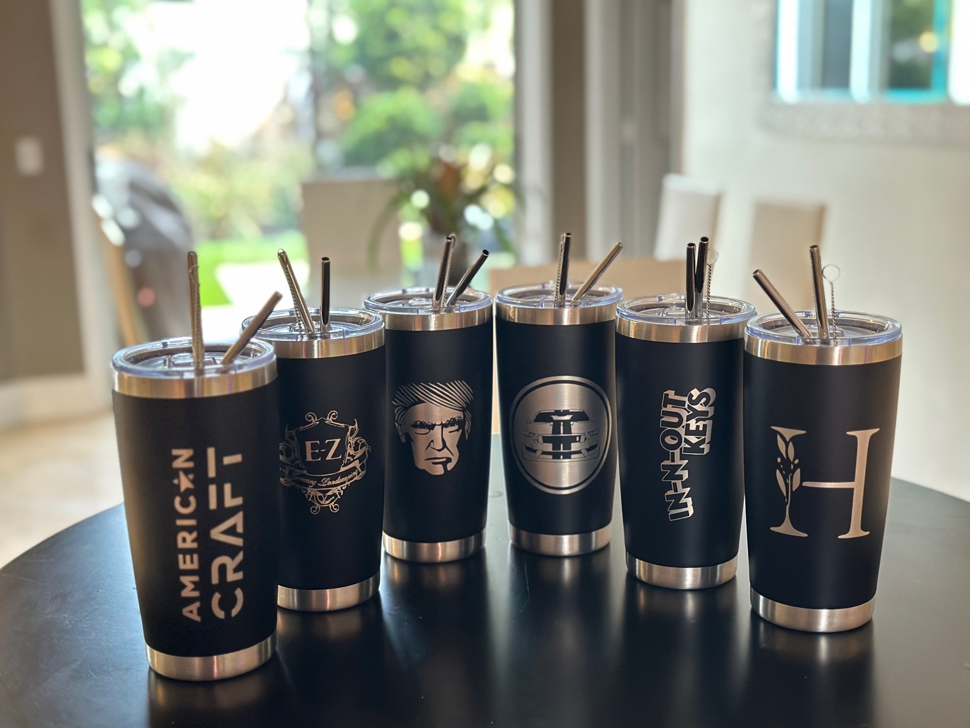 Custom engraved stainless steel tumbler