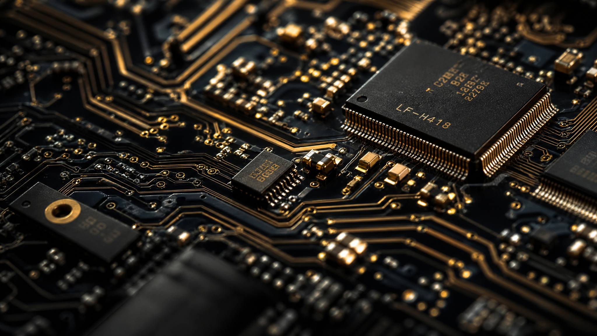 Gold circuit board traces