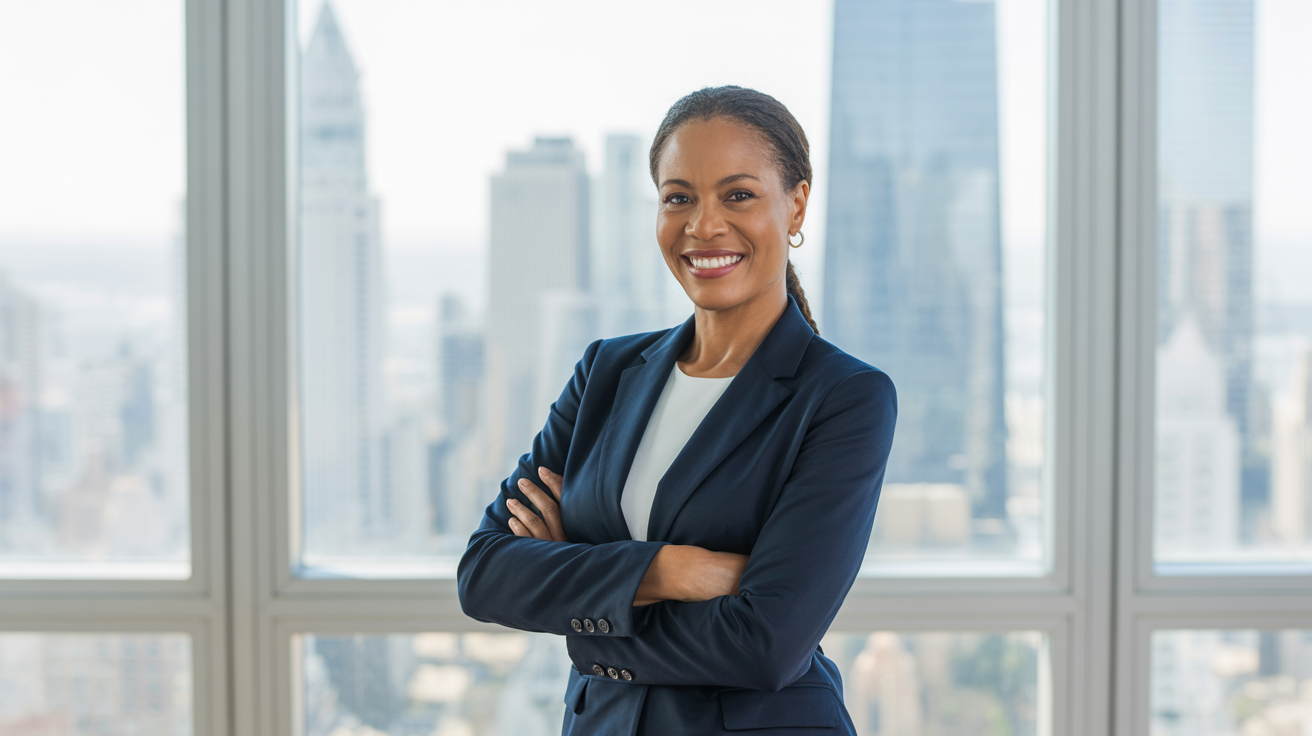 Confident professional representing financial independence and control