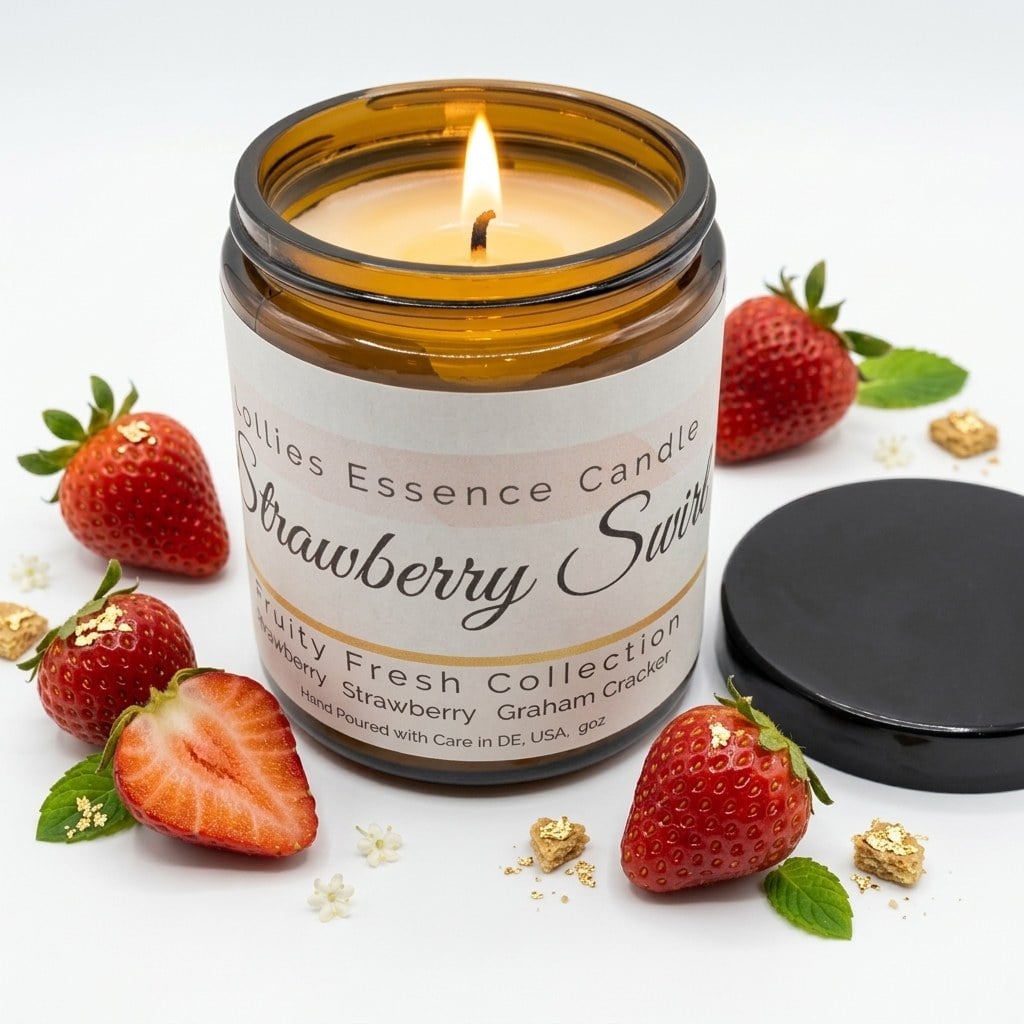 Strawberry Swirl Candle thumbnail 2