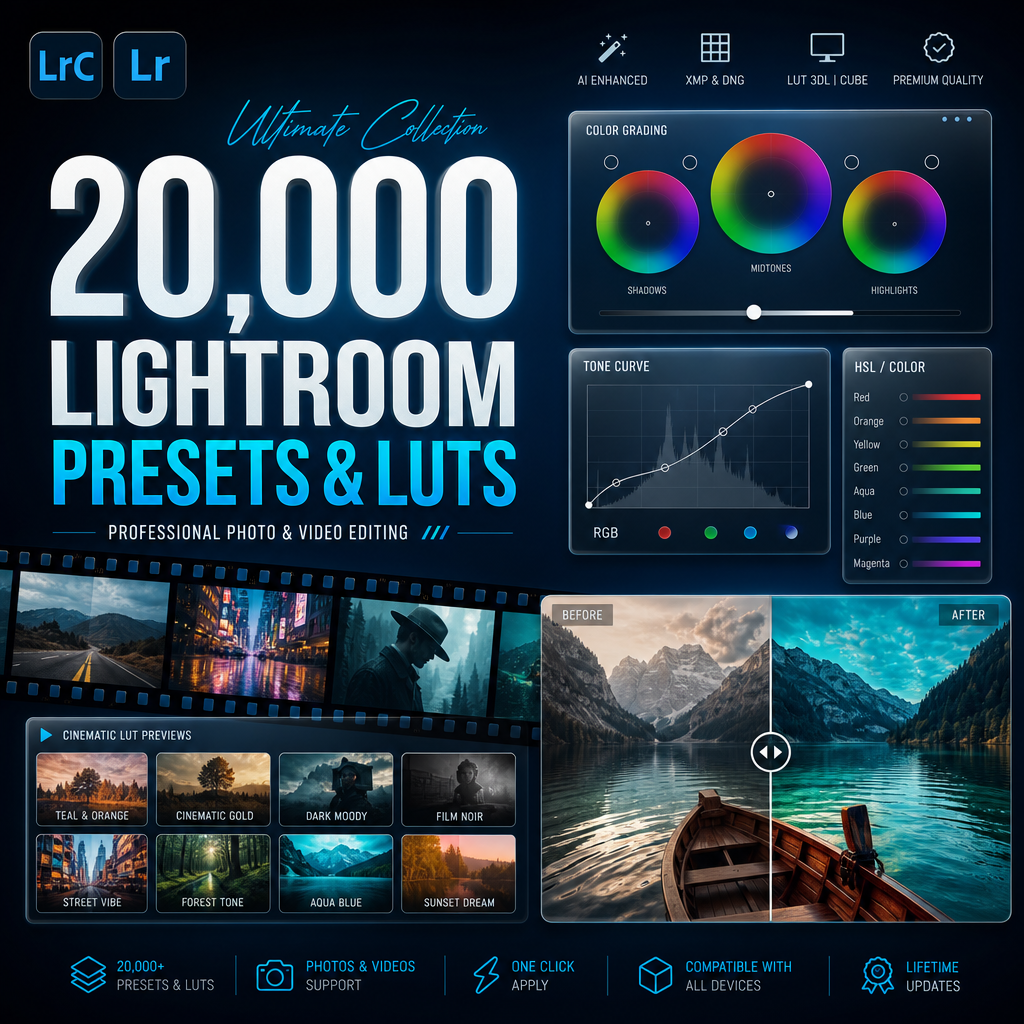 20,000 Lightroom Presets and LUTs