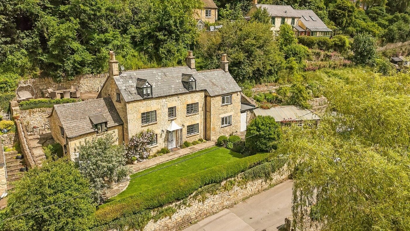 Aerial view of Oxfordshire rooftops