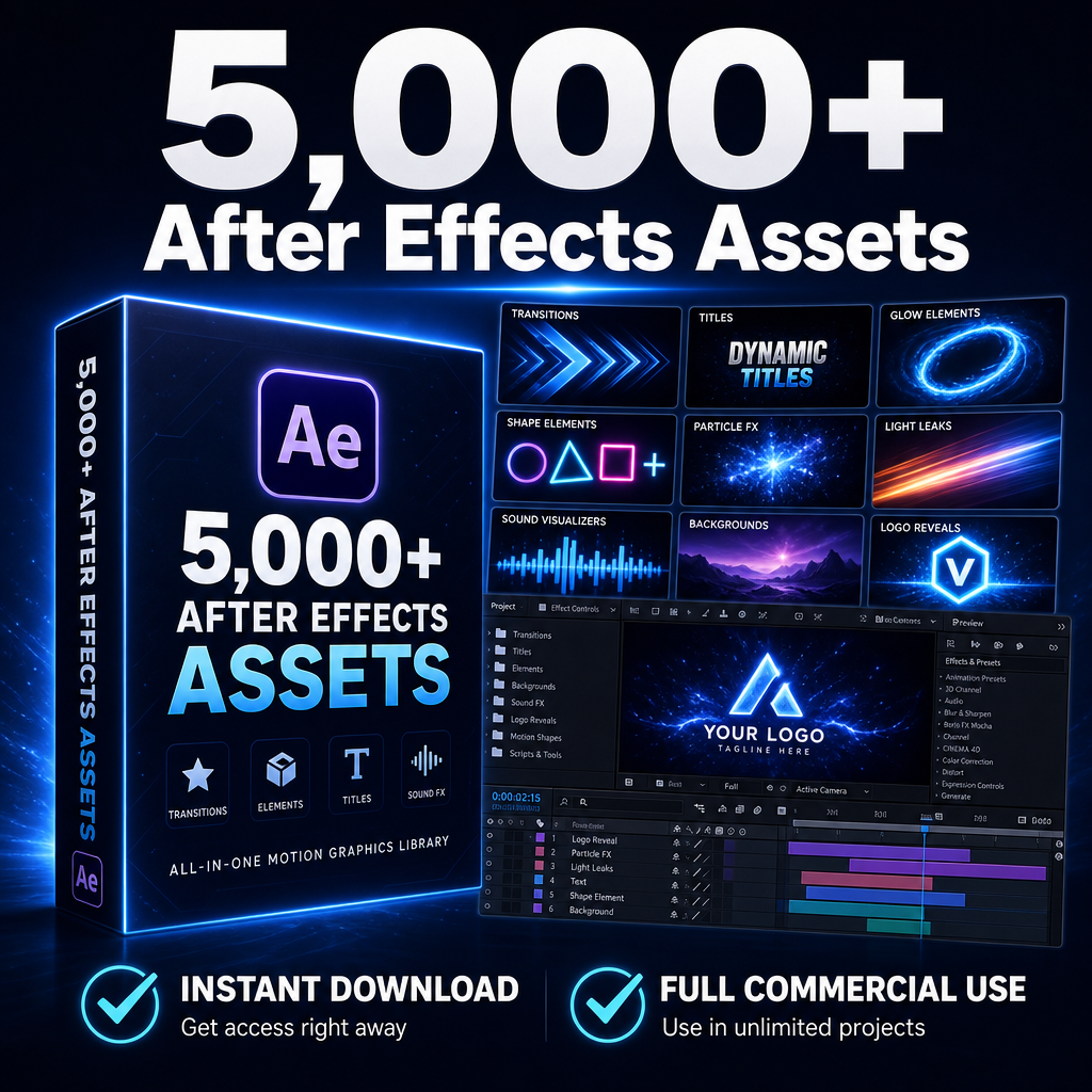5,000+ Adobe After Effects Assets