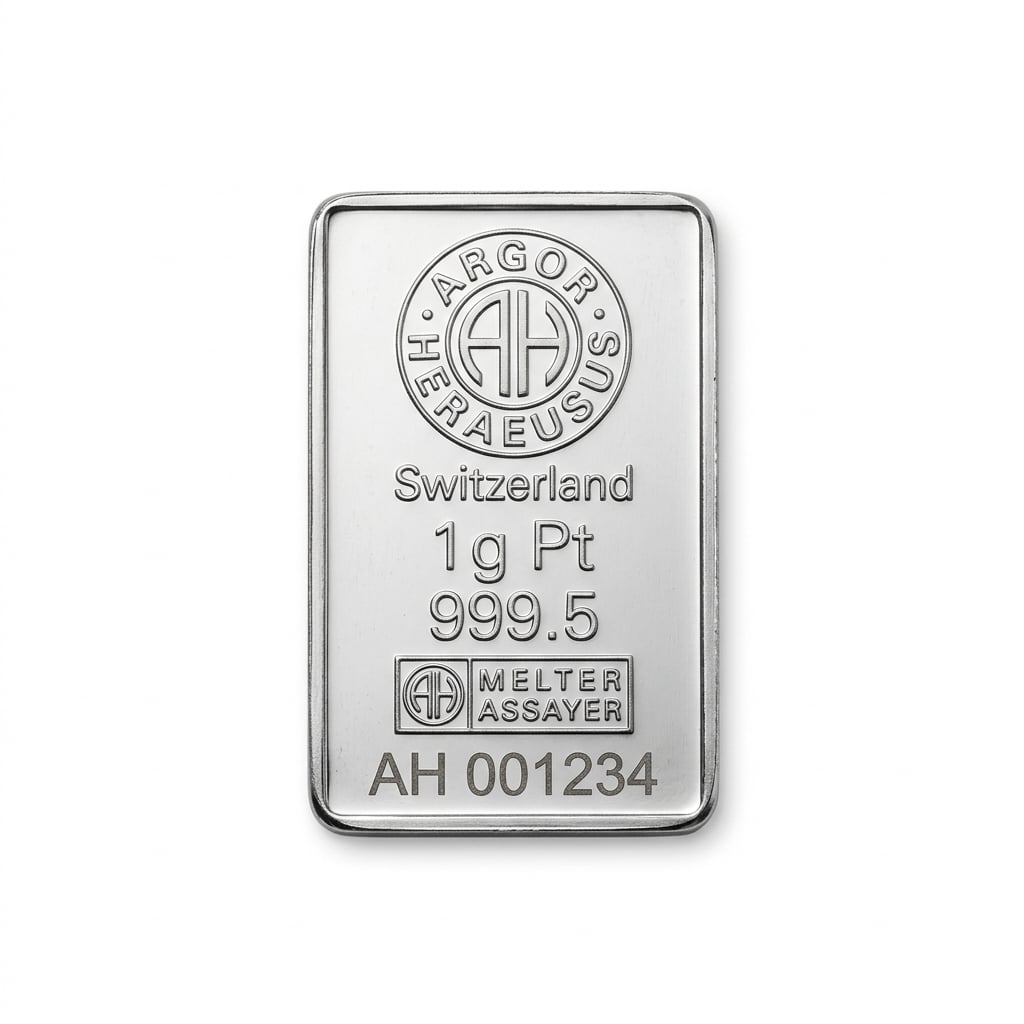 Argor-Heraeus 1g Platinum Bar — .9995 Fine