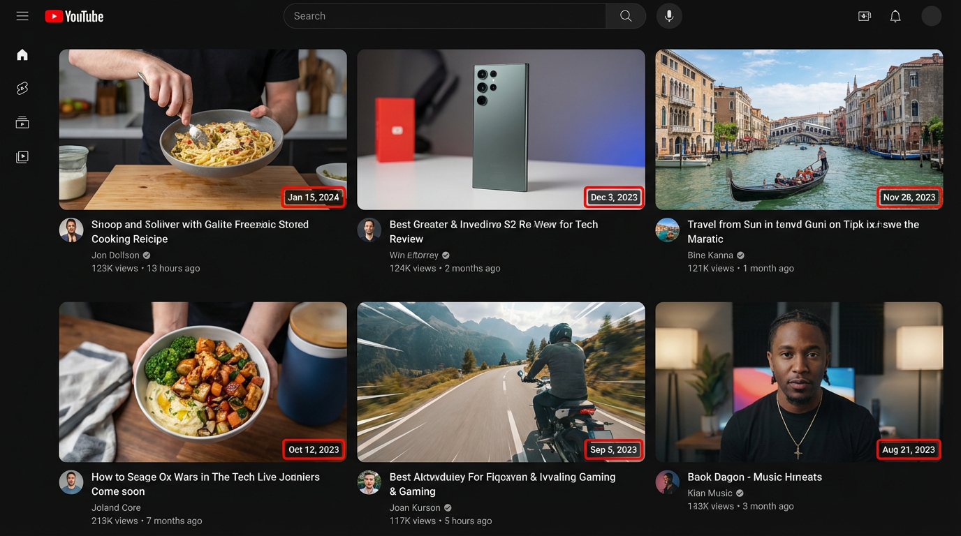 Homepage - ShowUploadDate extension screenshot