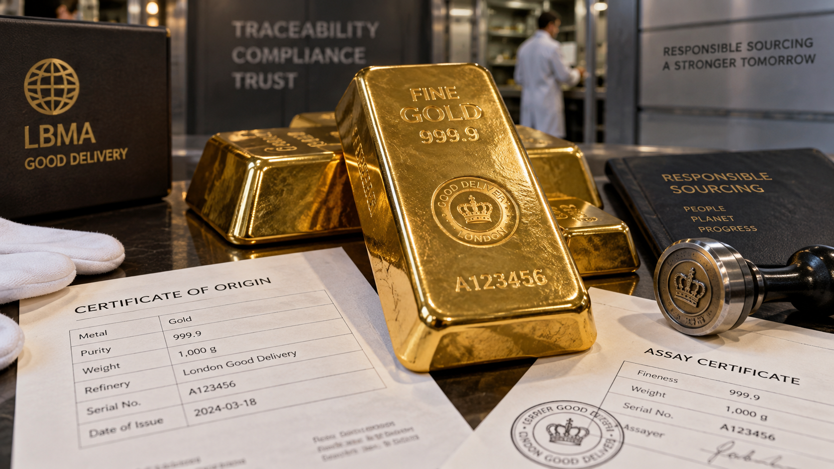 Gold traceability, certification and compliance documentation