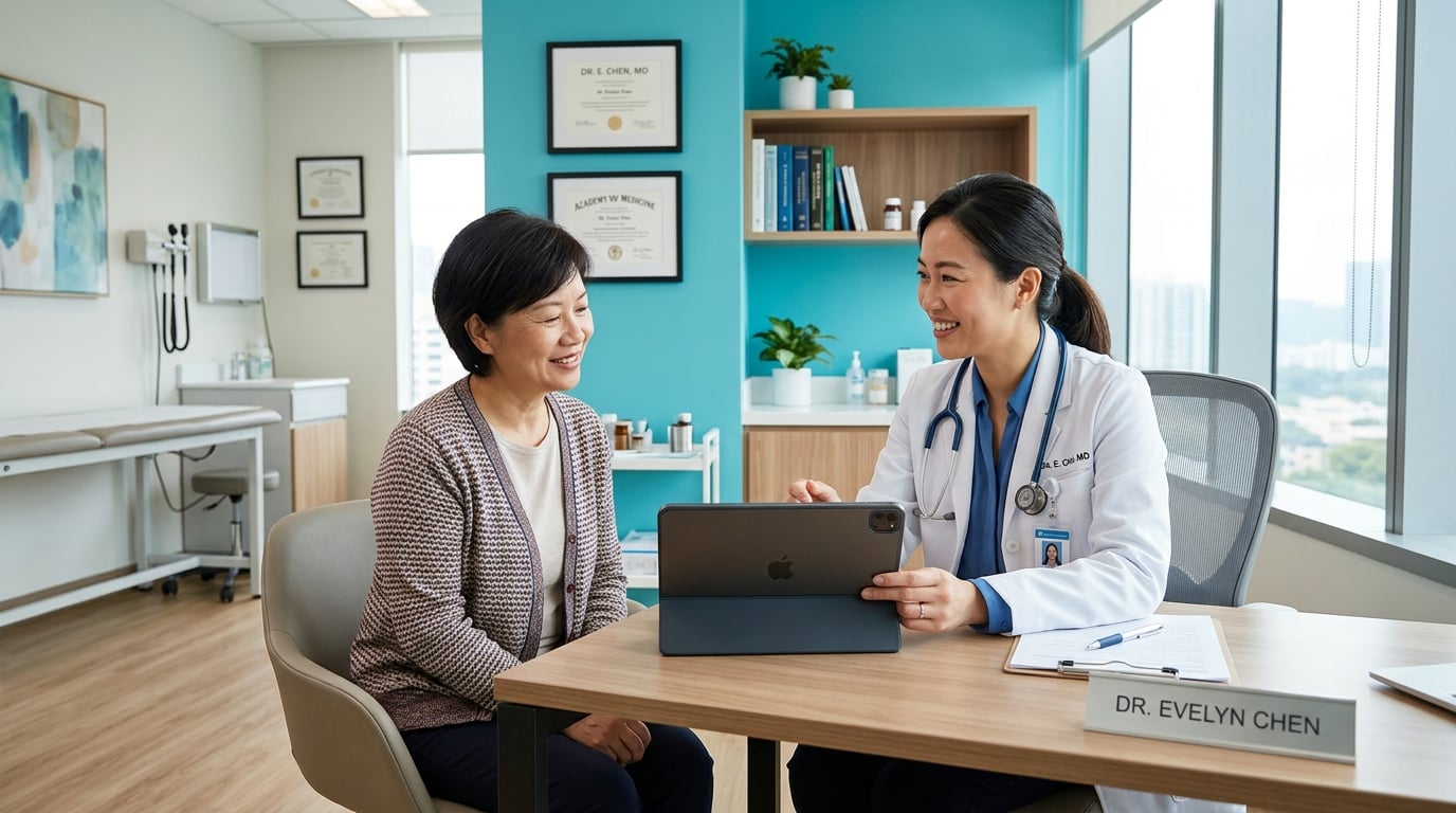 Bác sỹ thân thiện đang tư vấn cho bệnh nhân