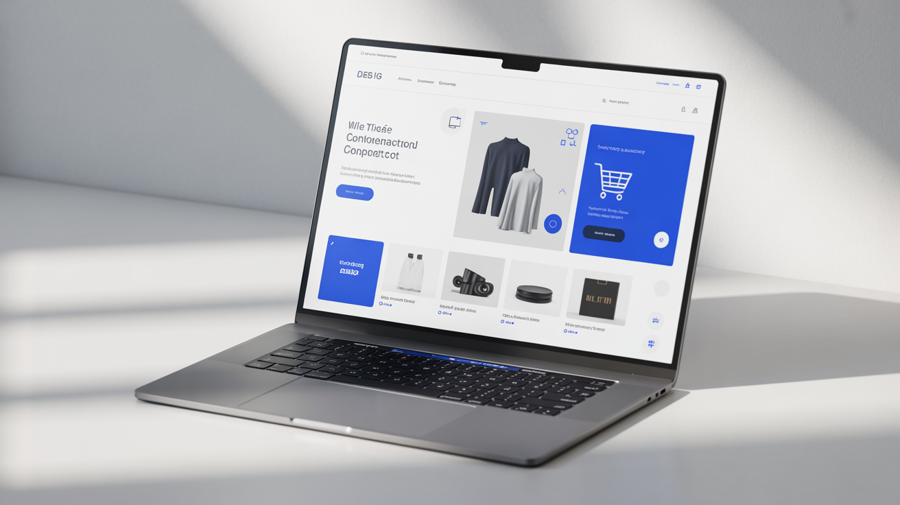 Modern e-commerce website design displayed on laptop