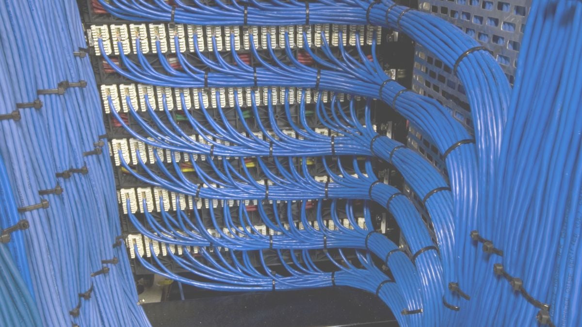 Professional structured cabling installation in server room
