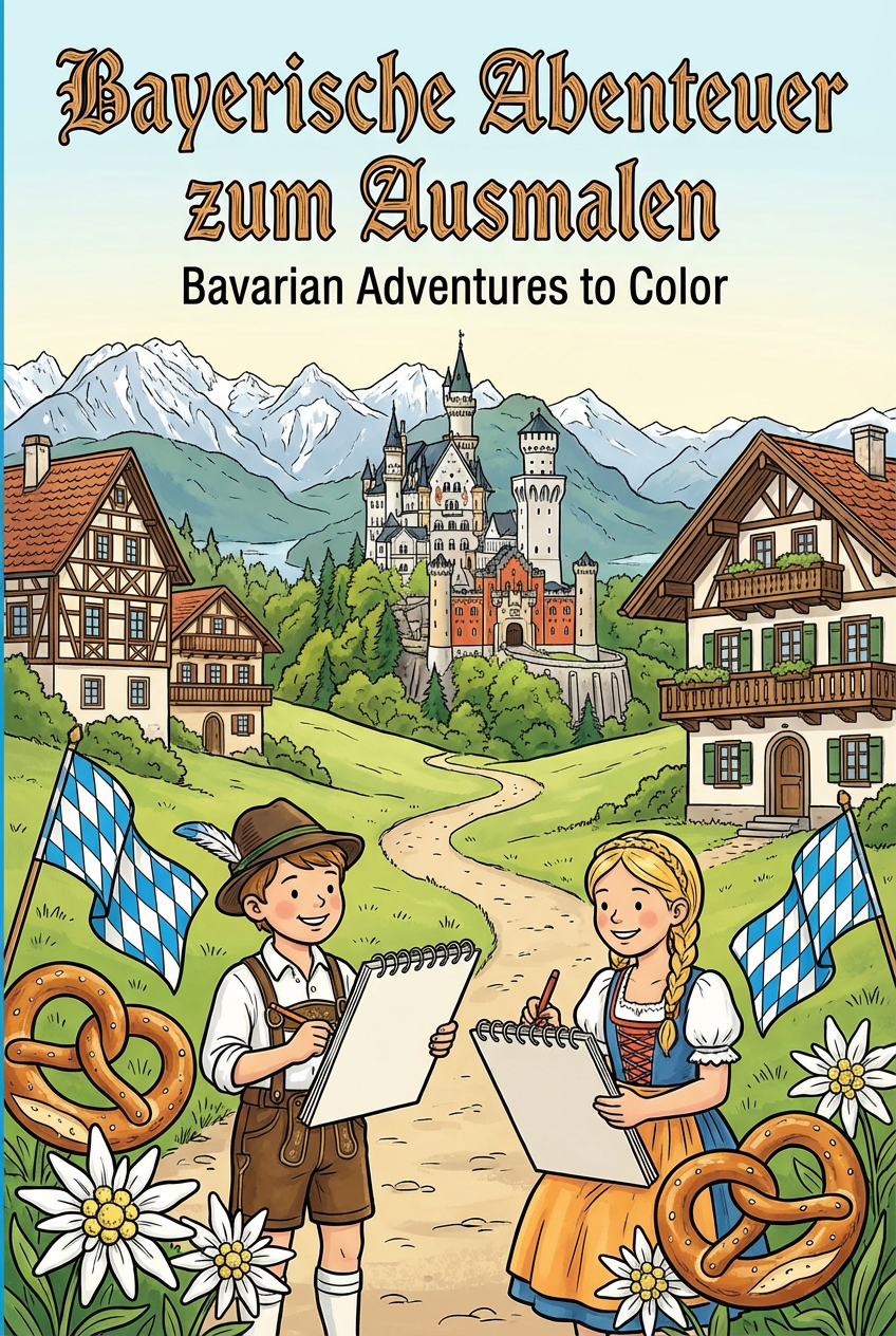 Bayerische Abenteuer zum Ausmalen