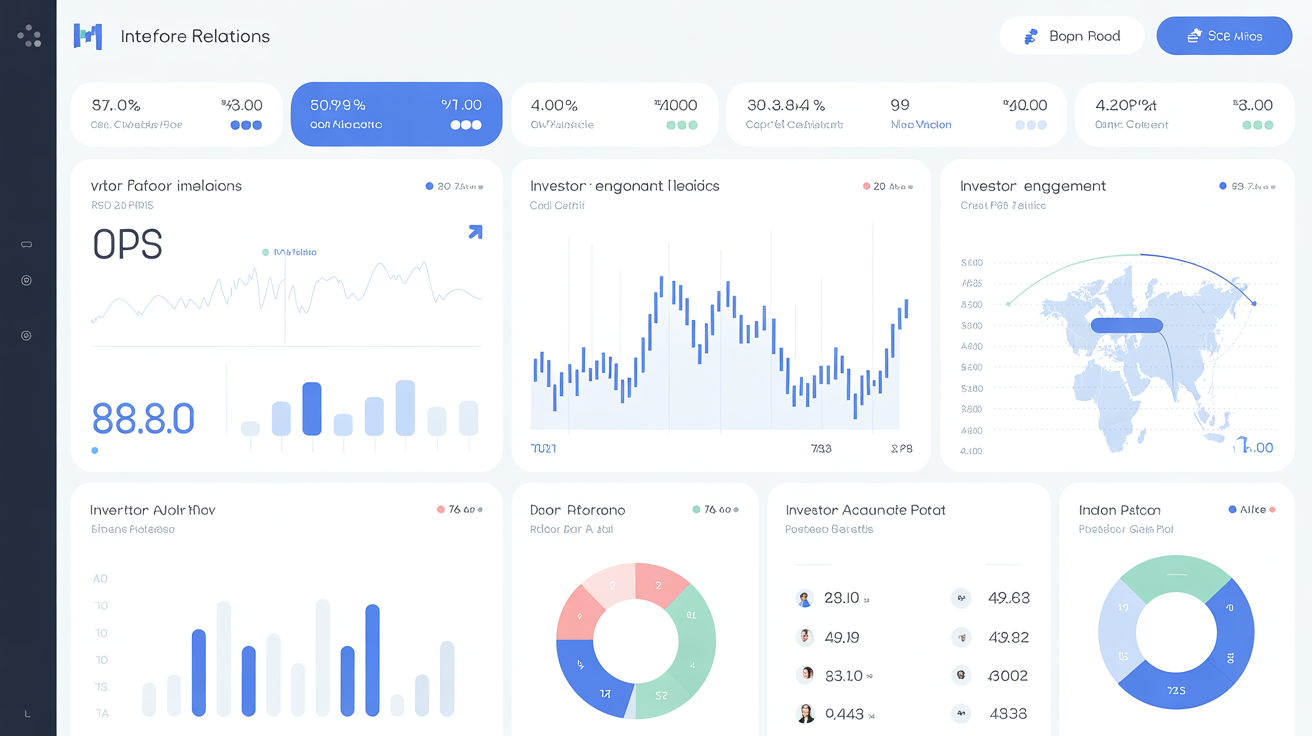 Professional IR analytics dashboard showing KPIs and metrics