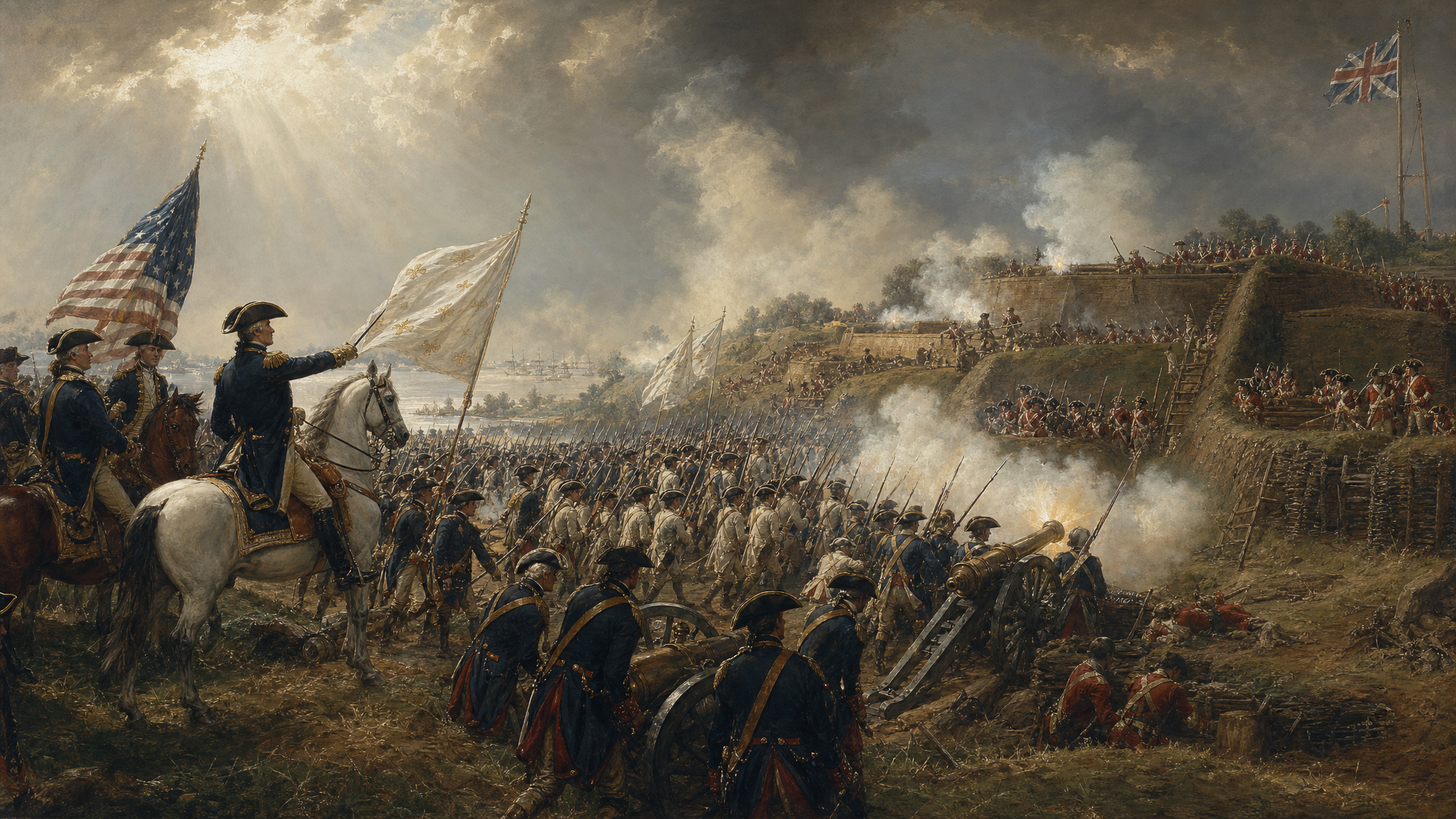 Historical painting of the Siege of Yorktown