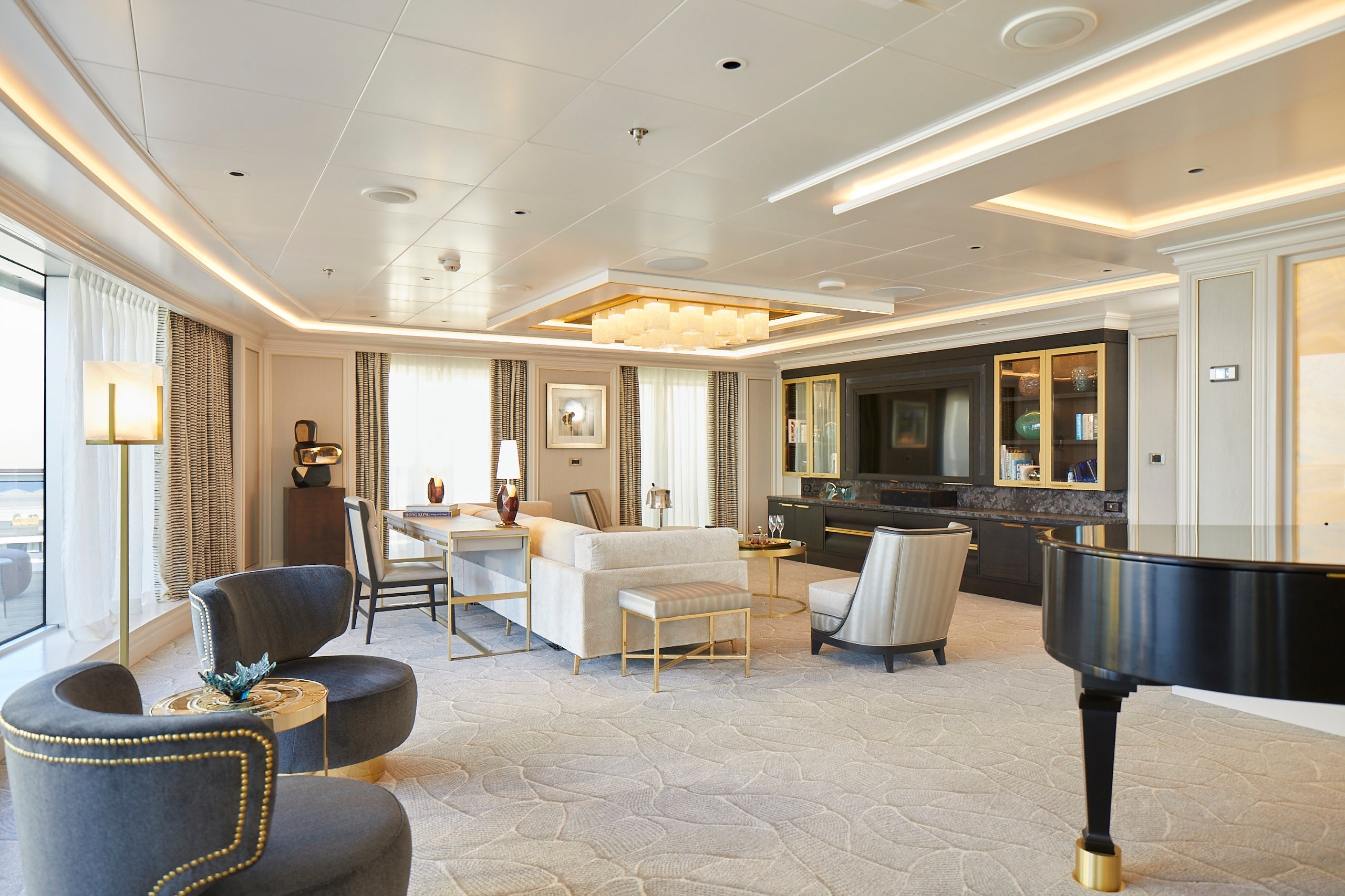 Executive lounge aboard the exclusive vessel