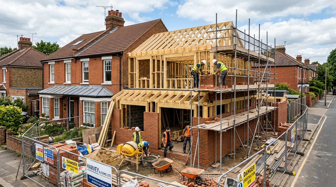 Building renovation and extension work in progress