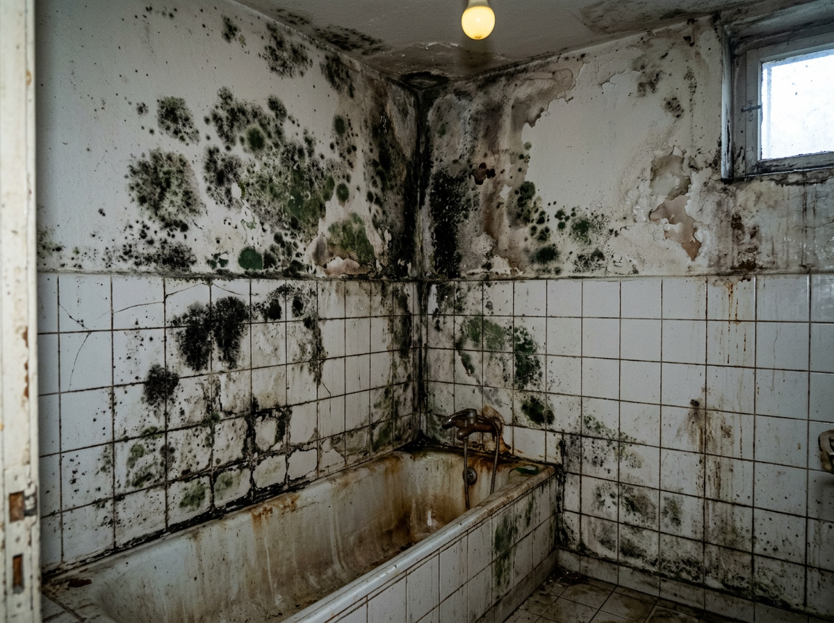 Bathroom Mold Remediation - before restoration