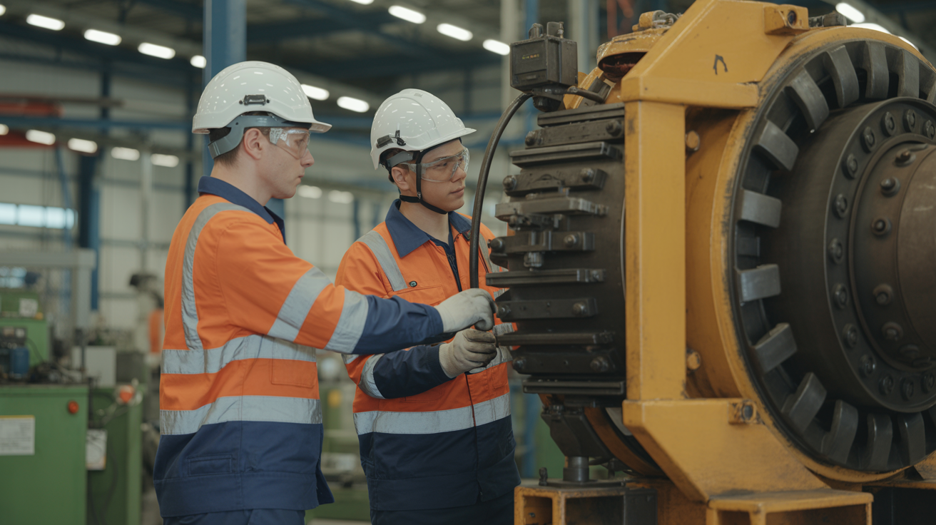 Service technicians working on equipment