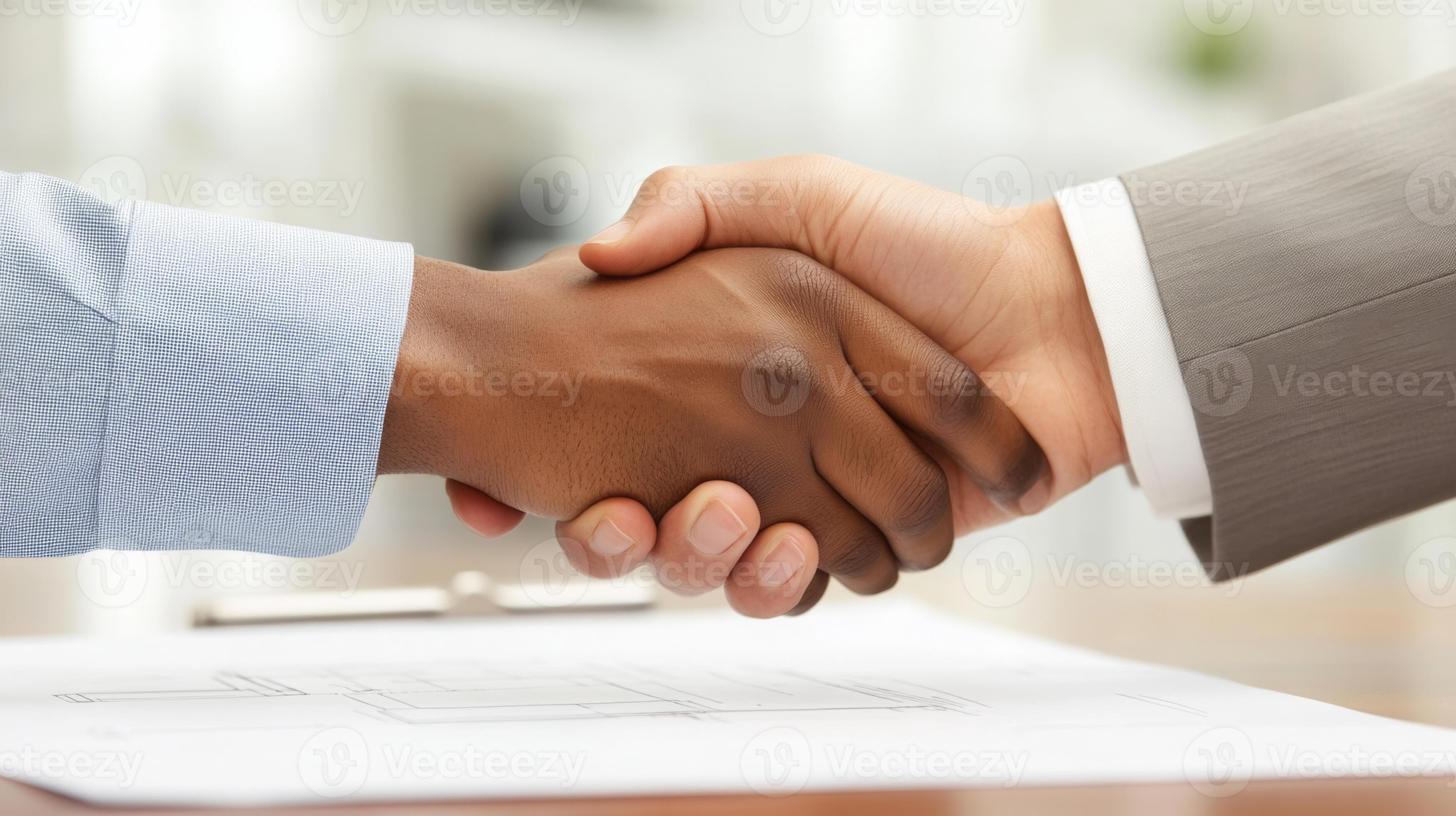 Professional real estate handshake during home closing