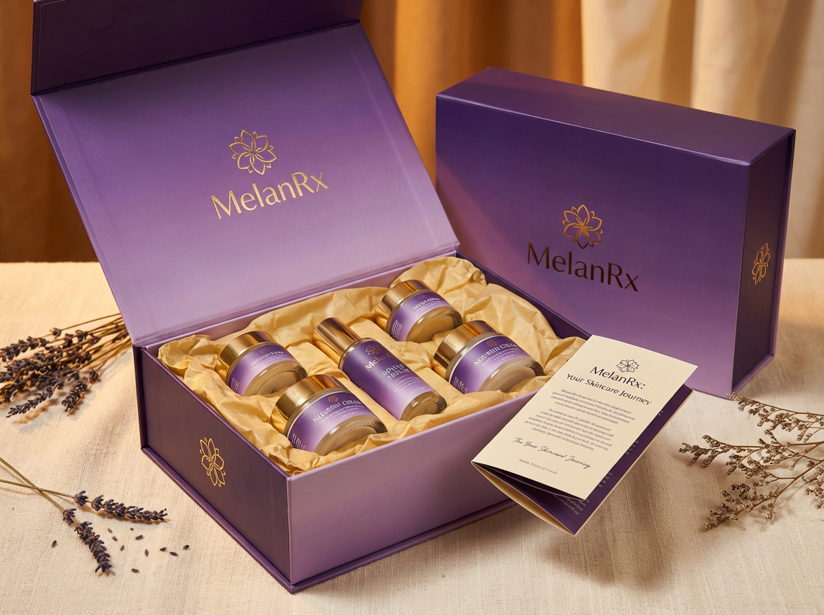 MelanRx Oncology Recovery Kit with premium skincare products and educational booklet