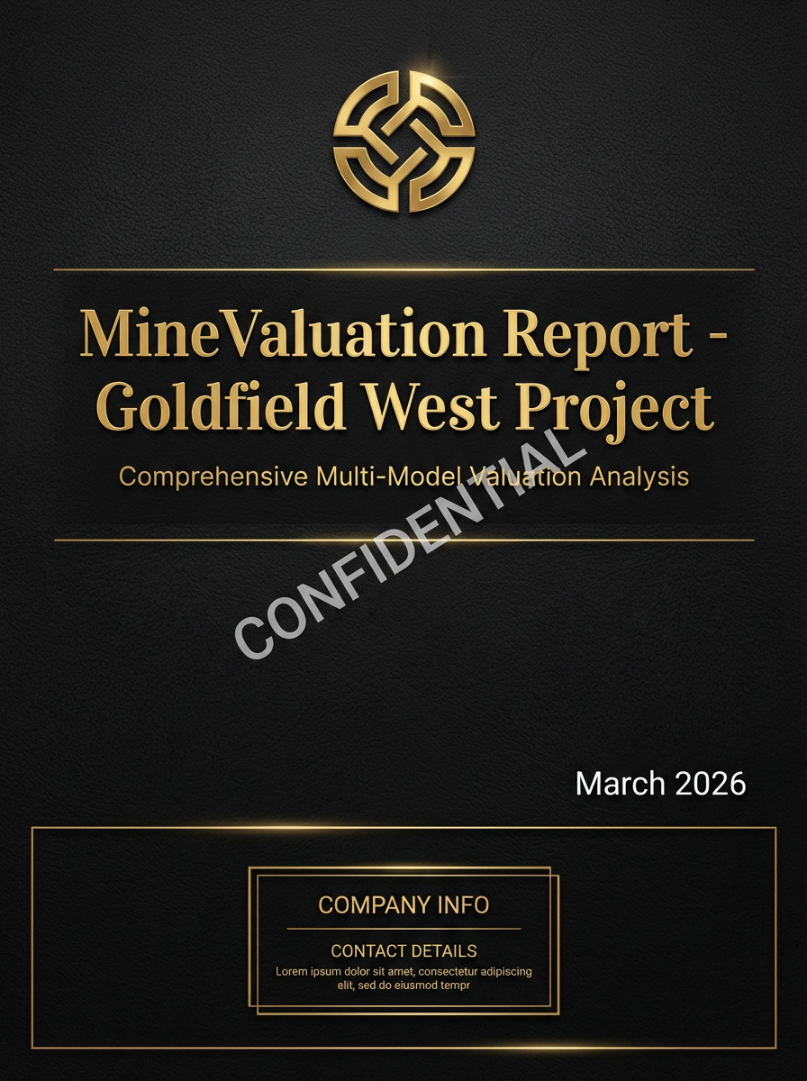 MineValuation sample report cover - Goldfield West Project comprehensive valuation analysis