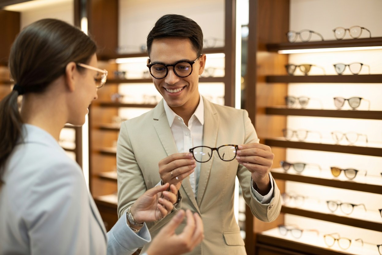 Emirates Optician team helping customers