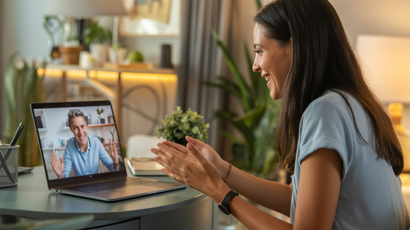 Coaching session - two people engaged in a video call