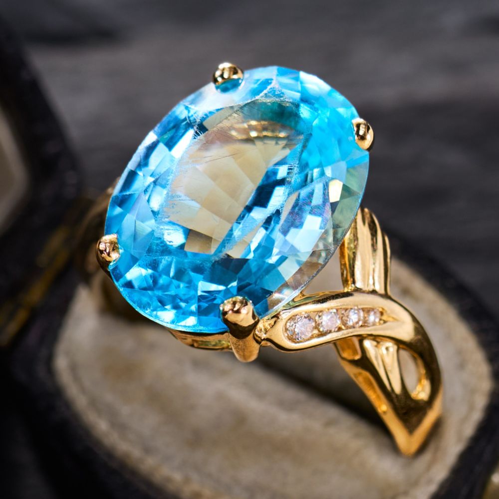 Topaz ring showcasing the stone's distinctive color and setting